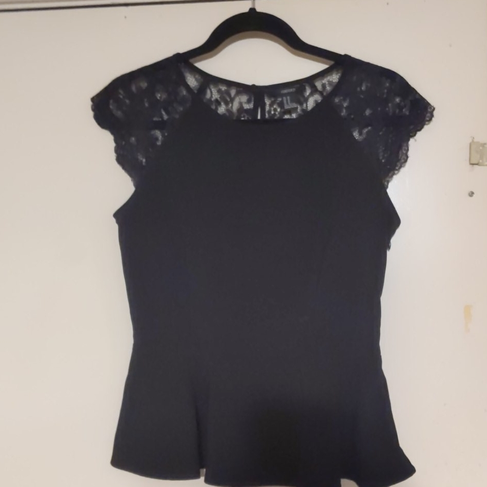 Cute black top with lace